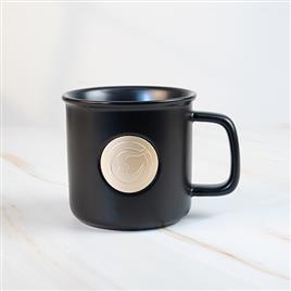 300ml「慈恩天下」徽章创意陶瓷杯 咖啡杯 水杯  黑色