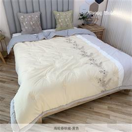 韩式纯棉春秋被 精美绣花 撞色拼接 秋冬机洗2.0*2.3 海轮春秋被