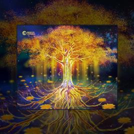 「五福神树」办公鼠标垫 顺滑细面橡胶 便携版小号 250*300*3mm